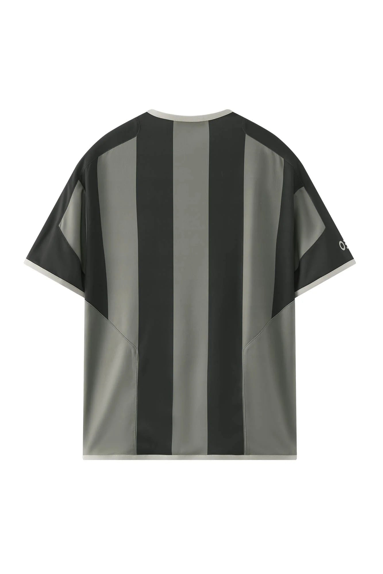 ORGANIC EMOTION Never Work Slogan Stripes Spliced Jersey