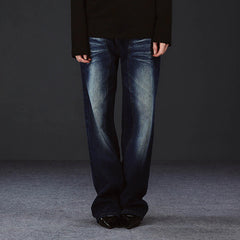 ARTIFICIAL WORLD Crinkled Straight-Leg Washed Jeans