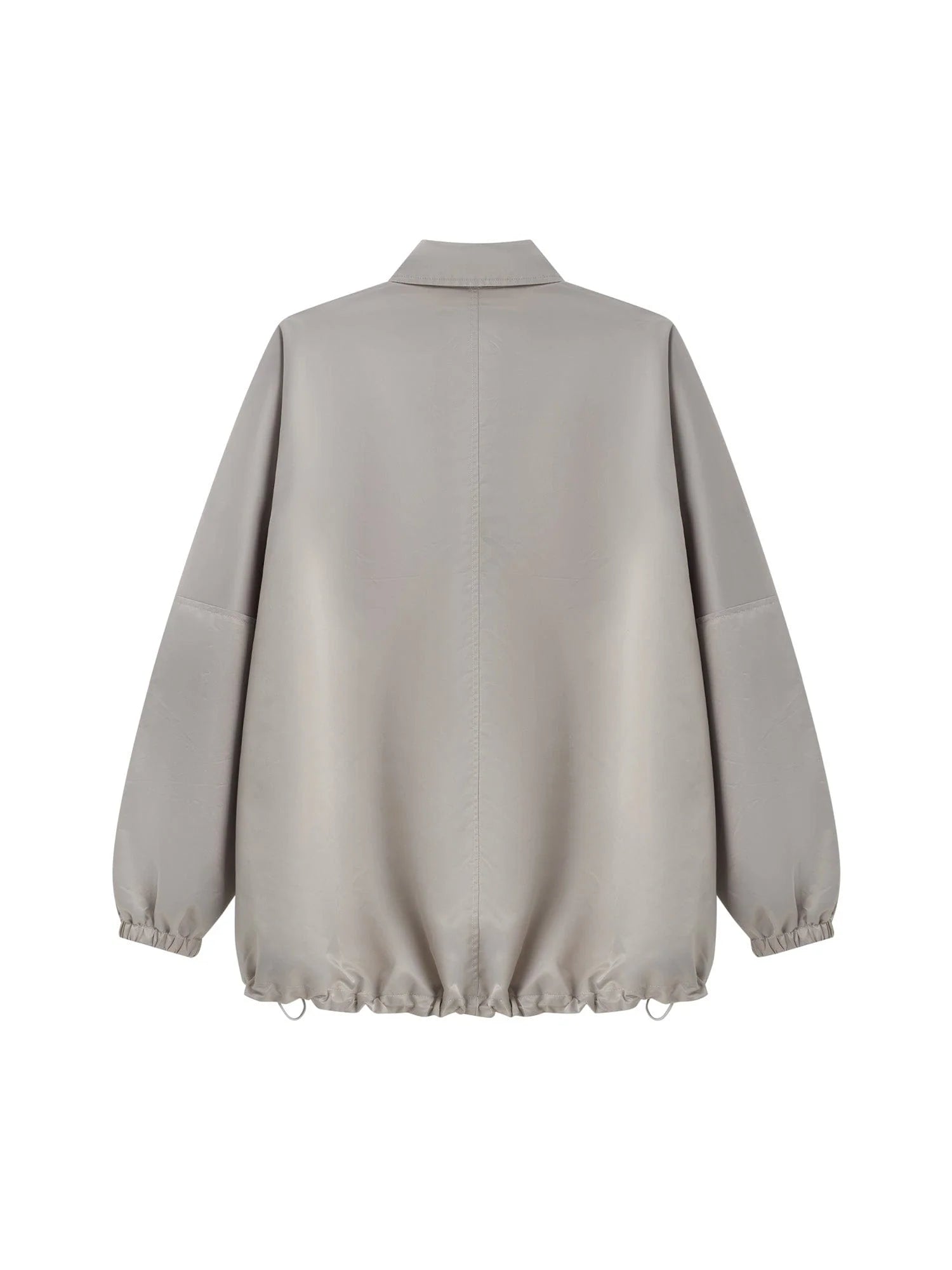 OPICLOTH Satin Batwing Drawstring Oversized Jacket