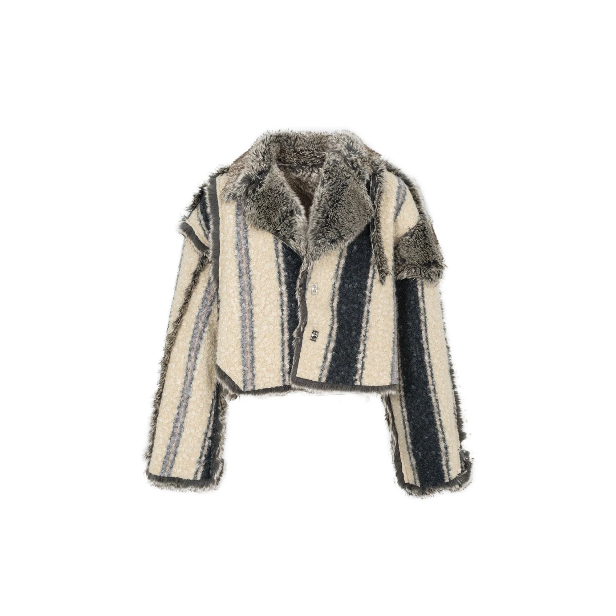 TUIMU Reversible Faux Fur Cropped Jacket