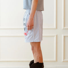 KADAKADA Stripe Slogan Graphic Lounge Shorts