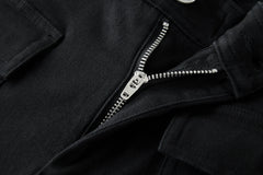 BONELESS Multi-Pocket Embroidered Patchwork Straight-Leg Shorts
