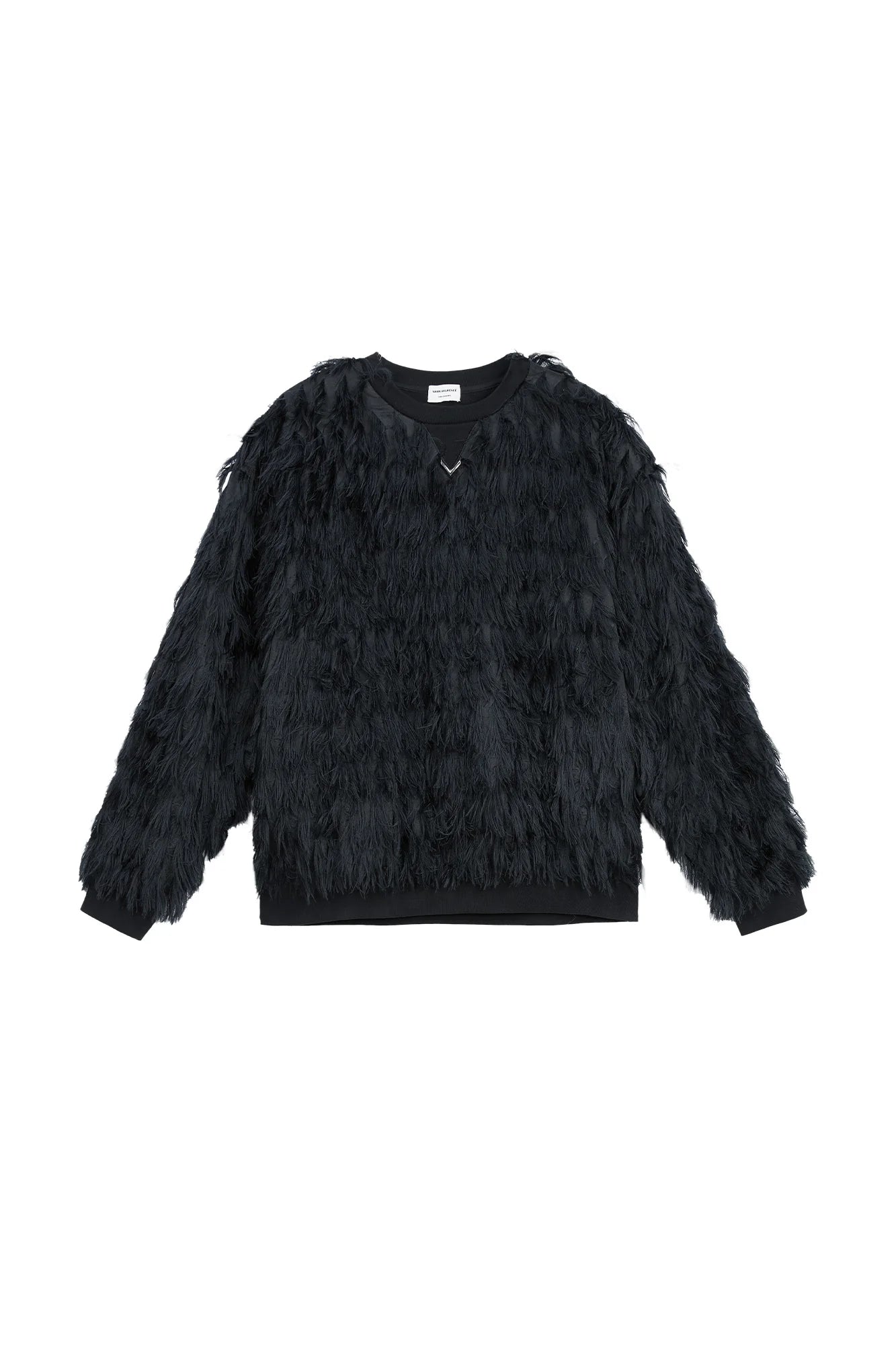 VANN VALRENCE Double-Layer Feathered Crewneck Sweatshirt