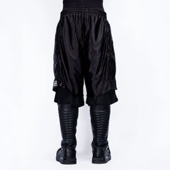 FVVO Layered Mesh Satin Striped Shorts