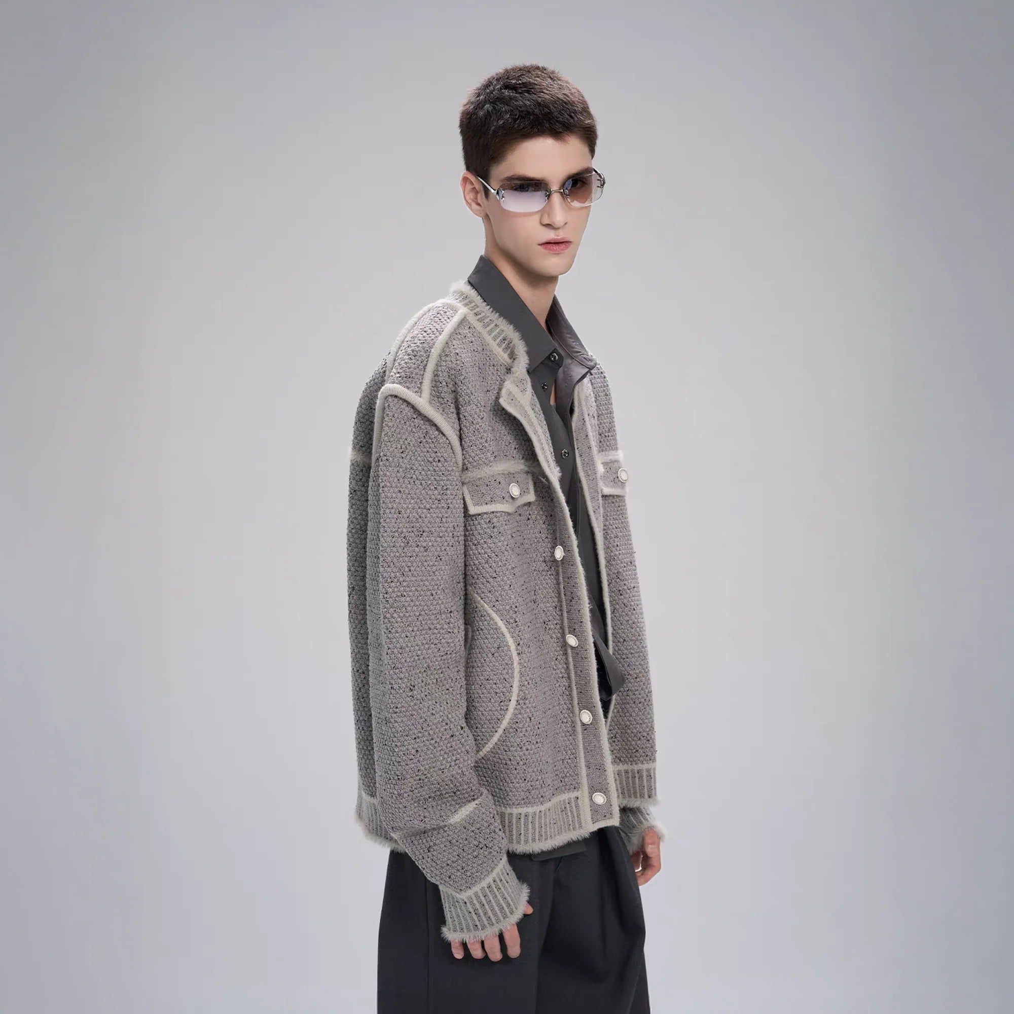 TIWILLTANG Contrast Stitch Knit Jacket