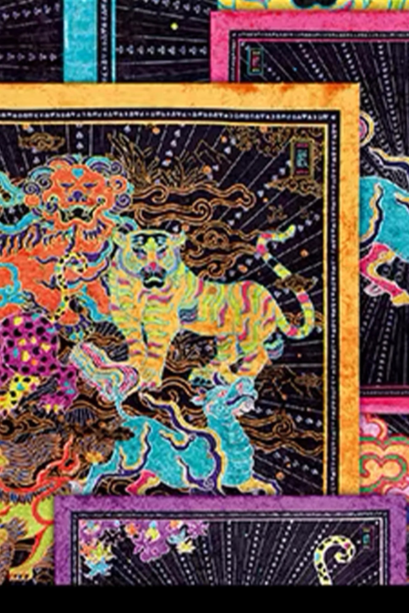 MASH UP ASIA Mythic Beast Quartet Decorative Art Print
