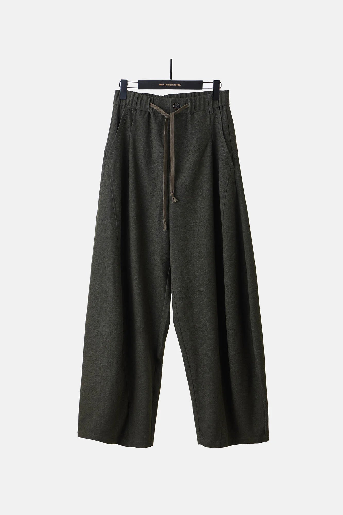 ILNya Nieternite Nifutur Slanted Spliced Drawstring Wide-Leg Pants
