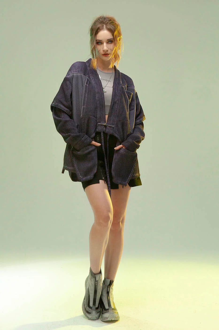 XIPHEVIL Cyberpunk Double-Layer Taoist Robe