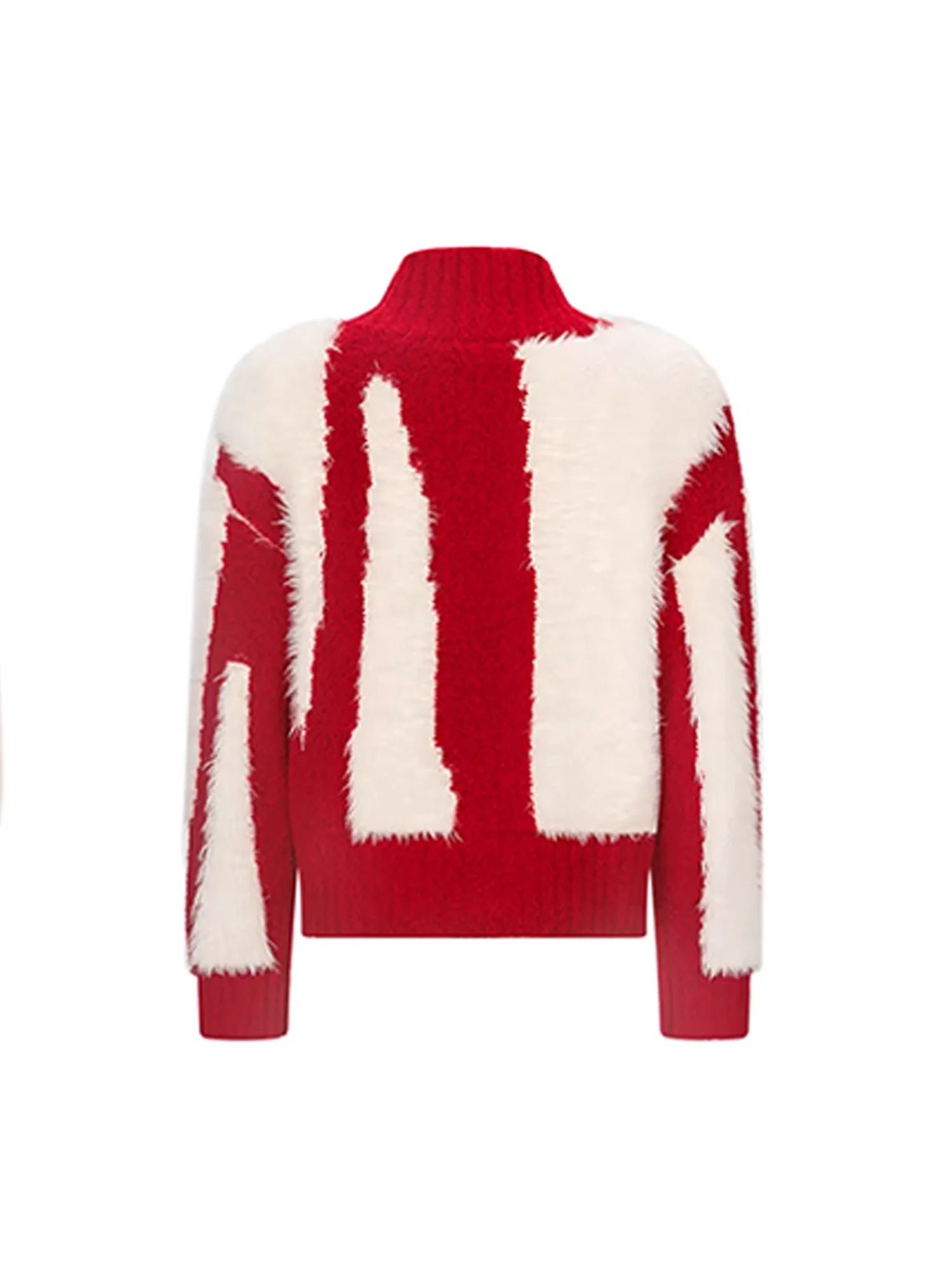 TIWILLTANG Fuzzy Faux-Mink Contrast Sweater