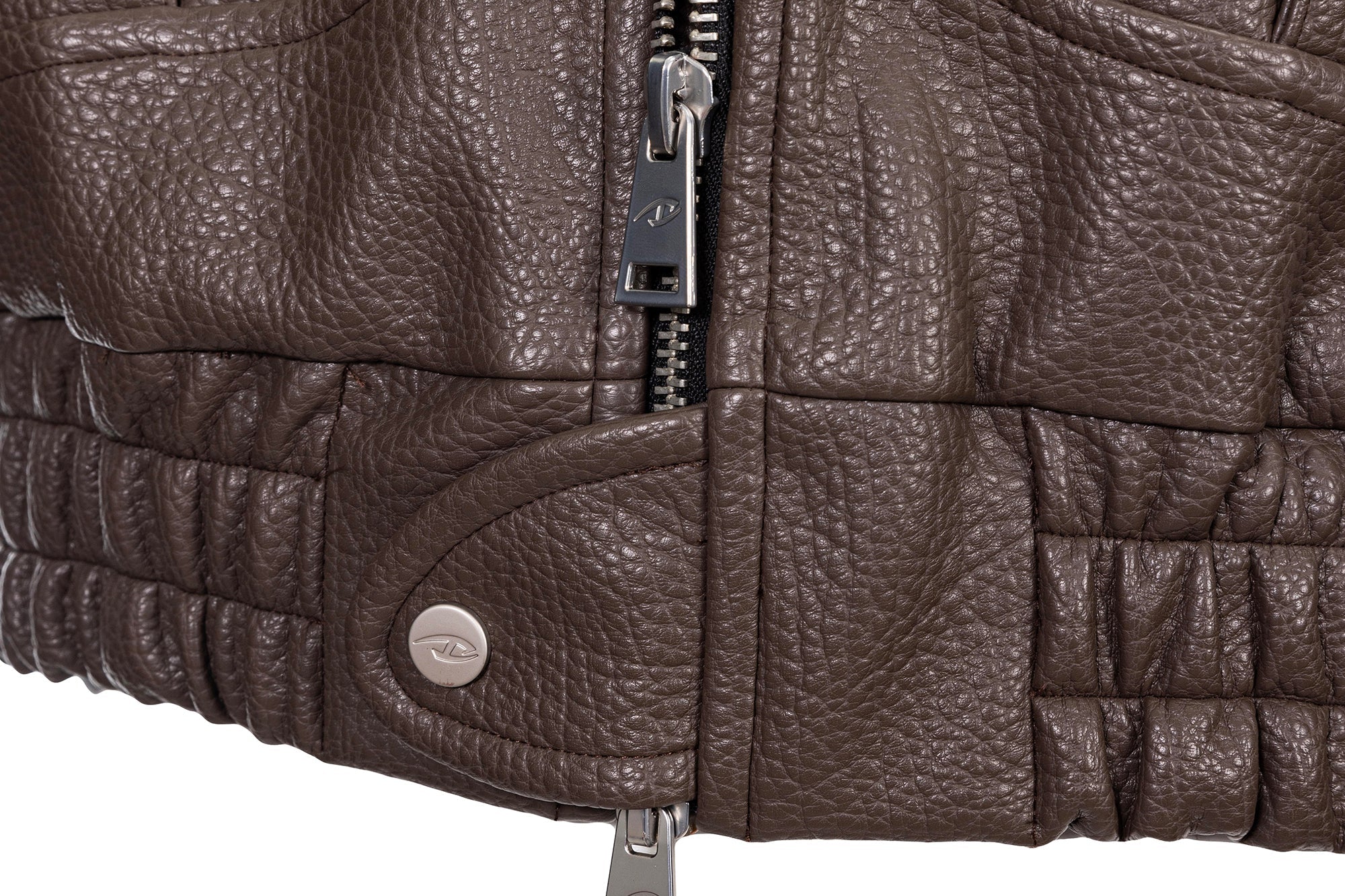 CATSSTAC Paneled Grain PU Utility Jacket