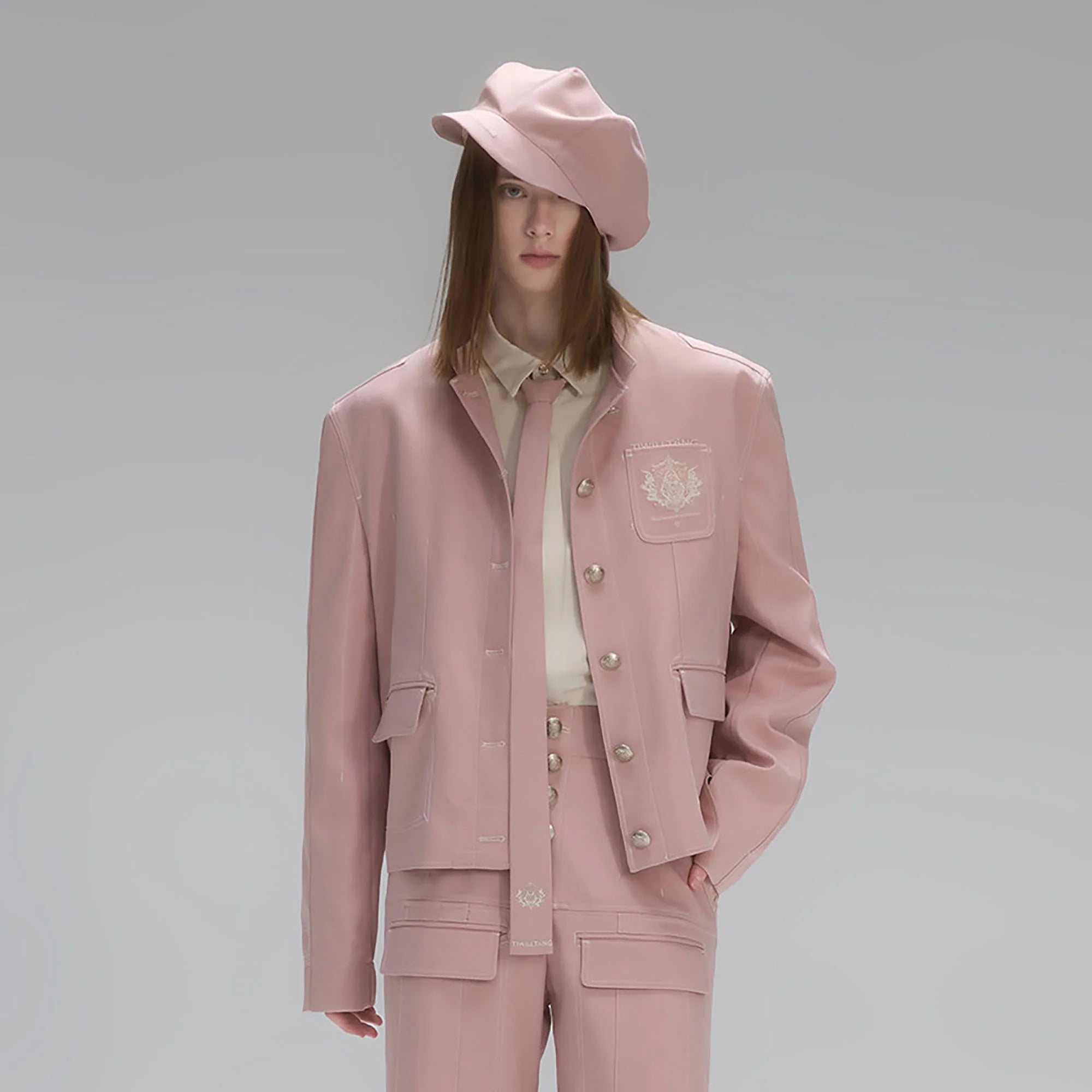 TIWILLTANG Stitched Badge-Embroidered Jacket