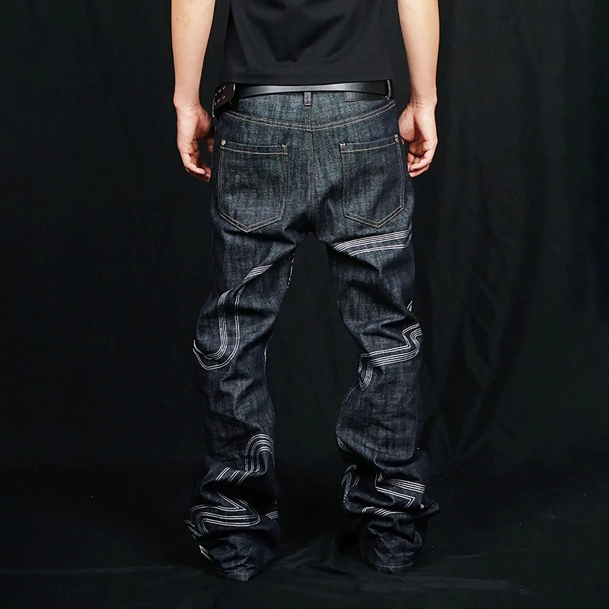 VINKID Embroidered Dove Stitched Selvedge Jeans