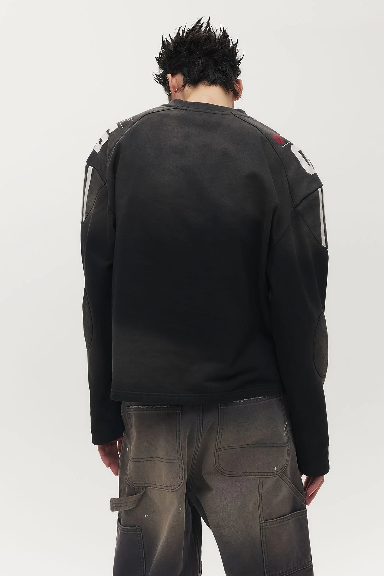 SAVAGEGROWTHWORLD Athletic Distressed Patch Sweatshirt