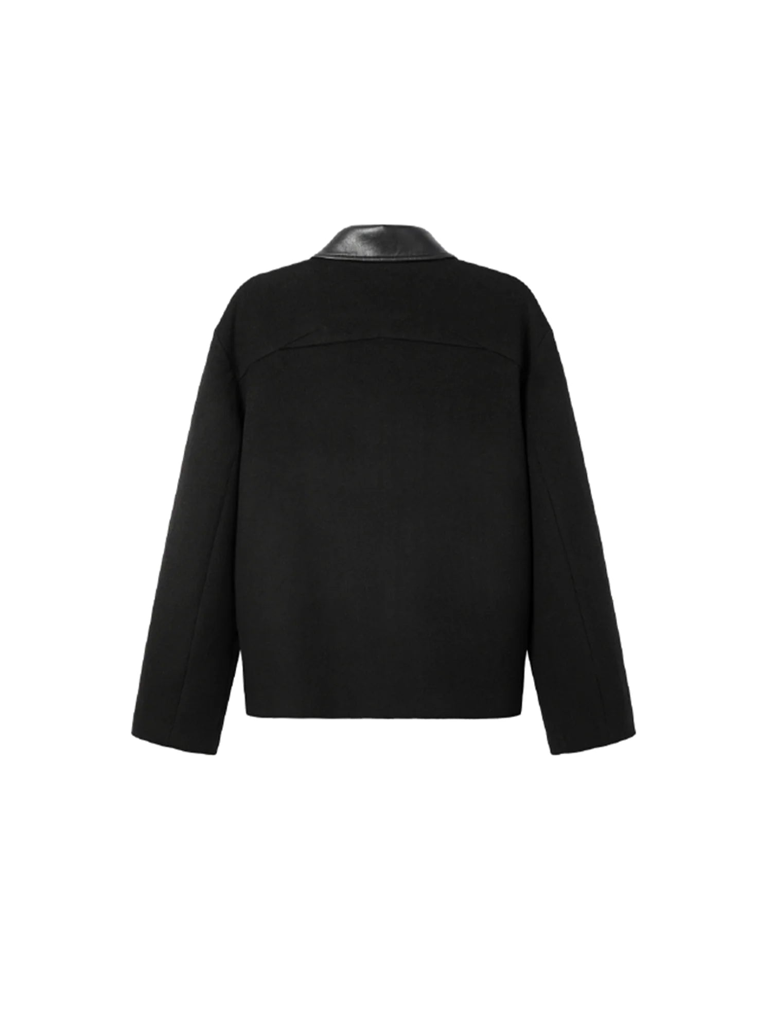 ALVNG AR ANTS PU Collar Wool-Blend Jacket