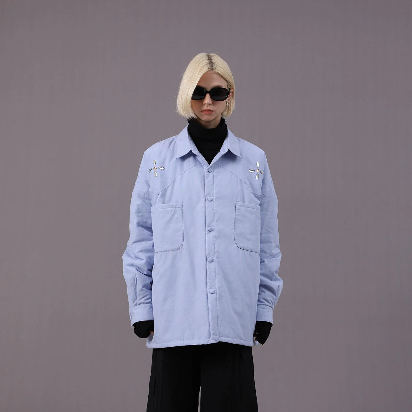 MIICHOUS Crystal Star Cotton Padded Shirt Jacket