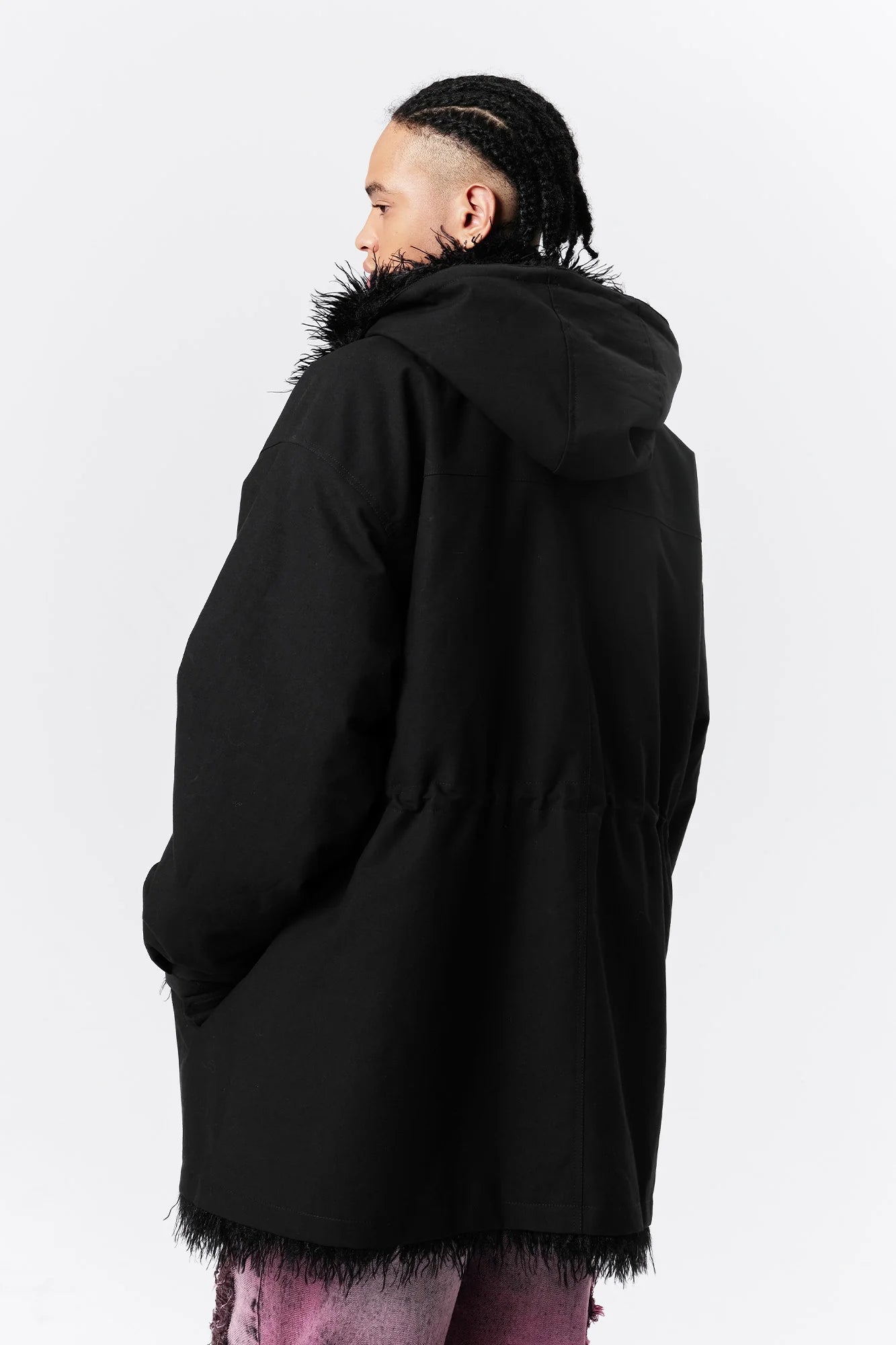 VANN VALRENCE Detachable Hood Faux-Fur Collar Parka