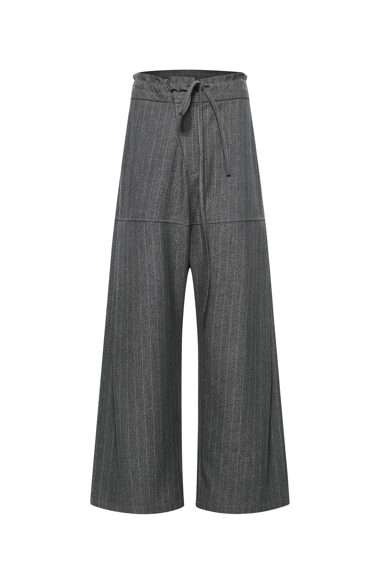 7440 37 1 Striped Drawstring Panel Wide-Leg Trousers