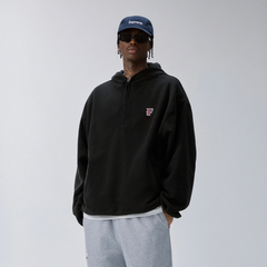 F2CE Embroidered LOGO Patch Half-Zip Fleece Hoodie