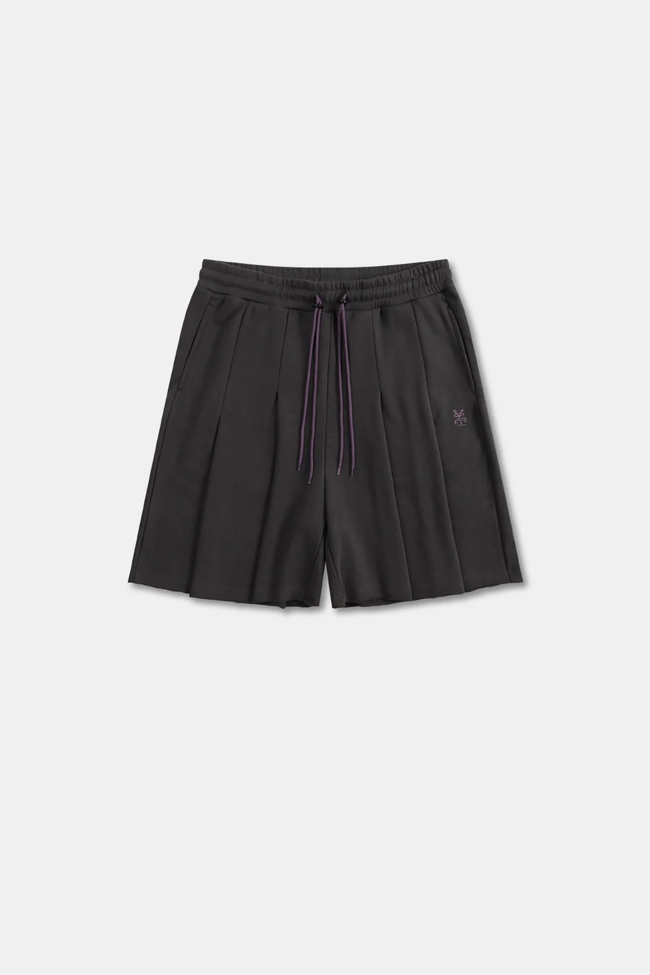 UNLIMITED MOTE Multi-Pleated Drawstring Raw-Hem Shorts