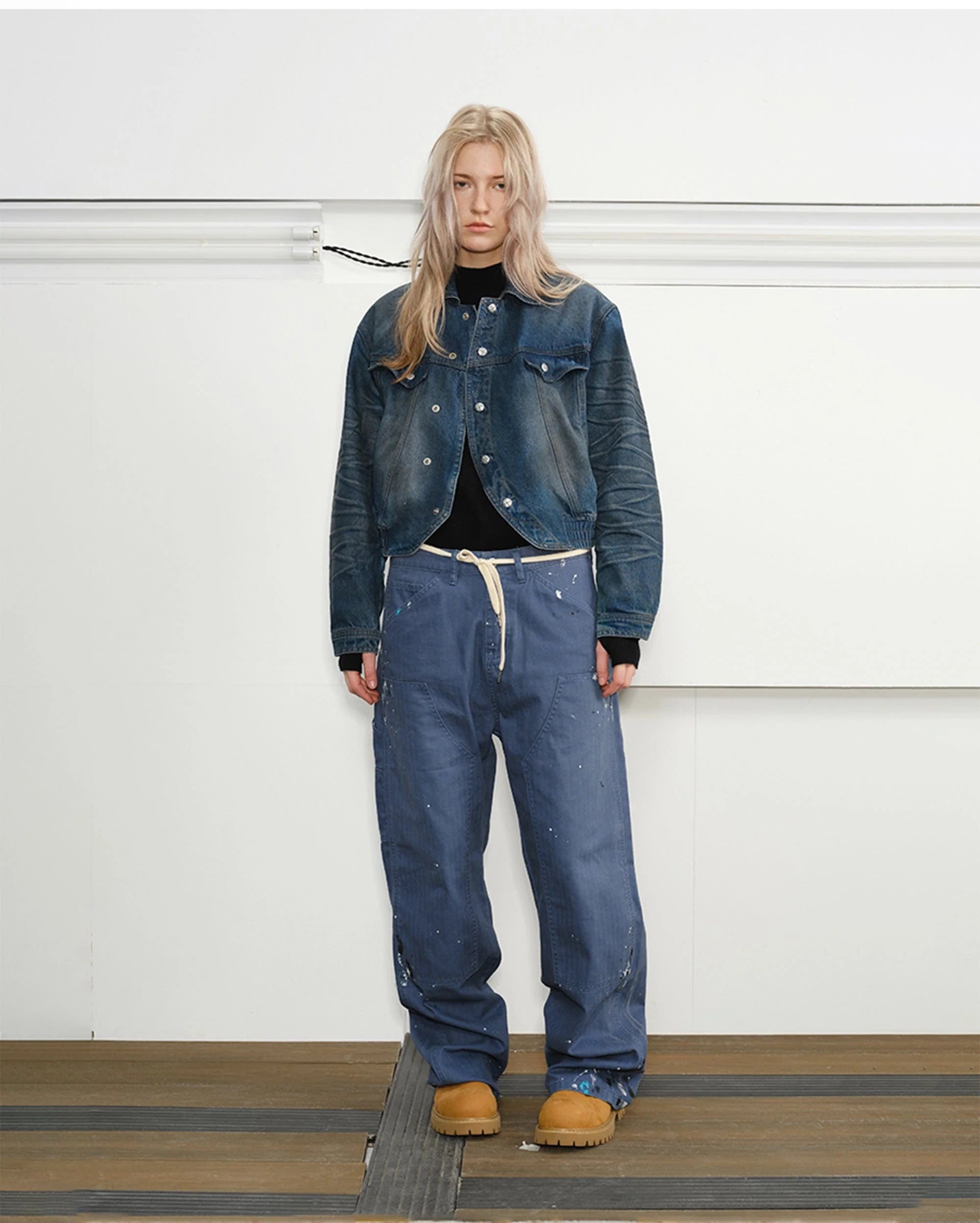 KREATE Paint-Splattered Double-Knee Pants