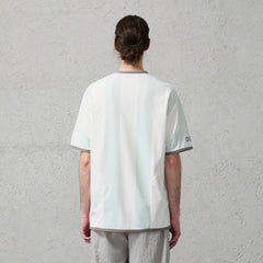 ORGANIC EMOTION Never Work Slogan Stripes Spliced Jersey
