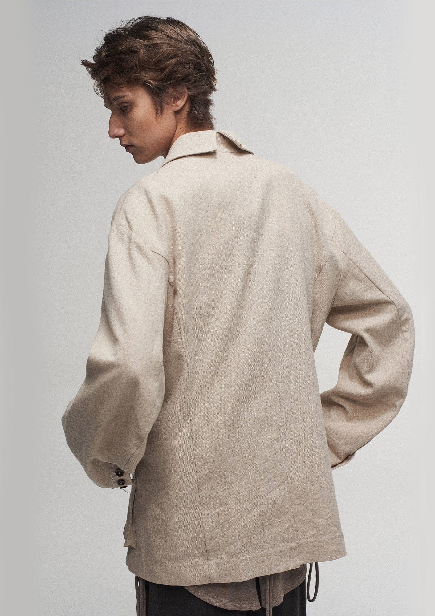 ILNya Nieternite Nifutur Ink Portrait Cotton-Linen Jacket