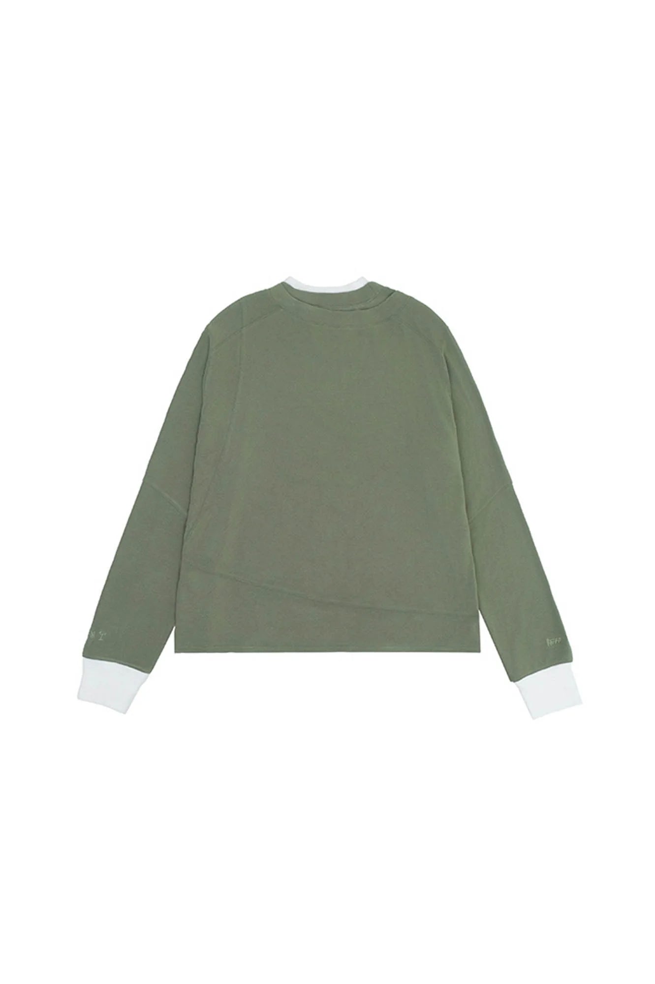 IN EXISTENCE Layered Asymmetrical Neck Embroidered Long-Sleeve Tee