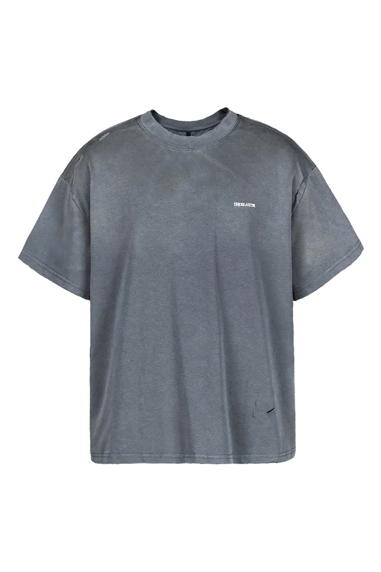 UNDERWATER Washed Ripped Gradient T-Shirt Blue