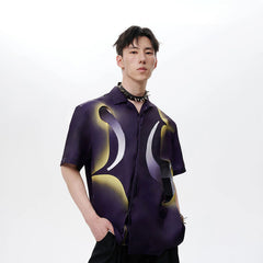 TUIMU Deconstructed Abstract Moon Star Shirt