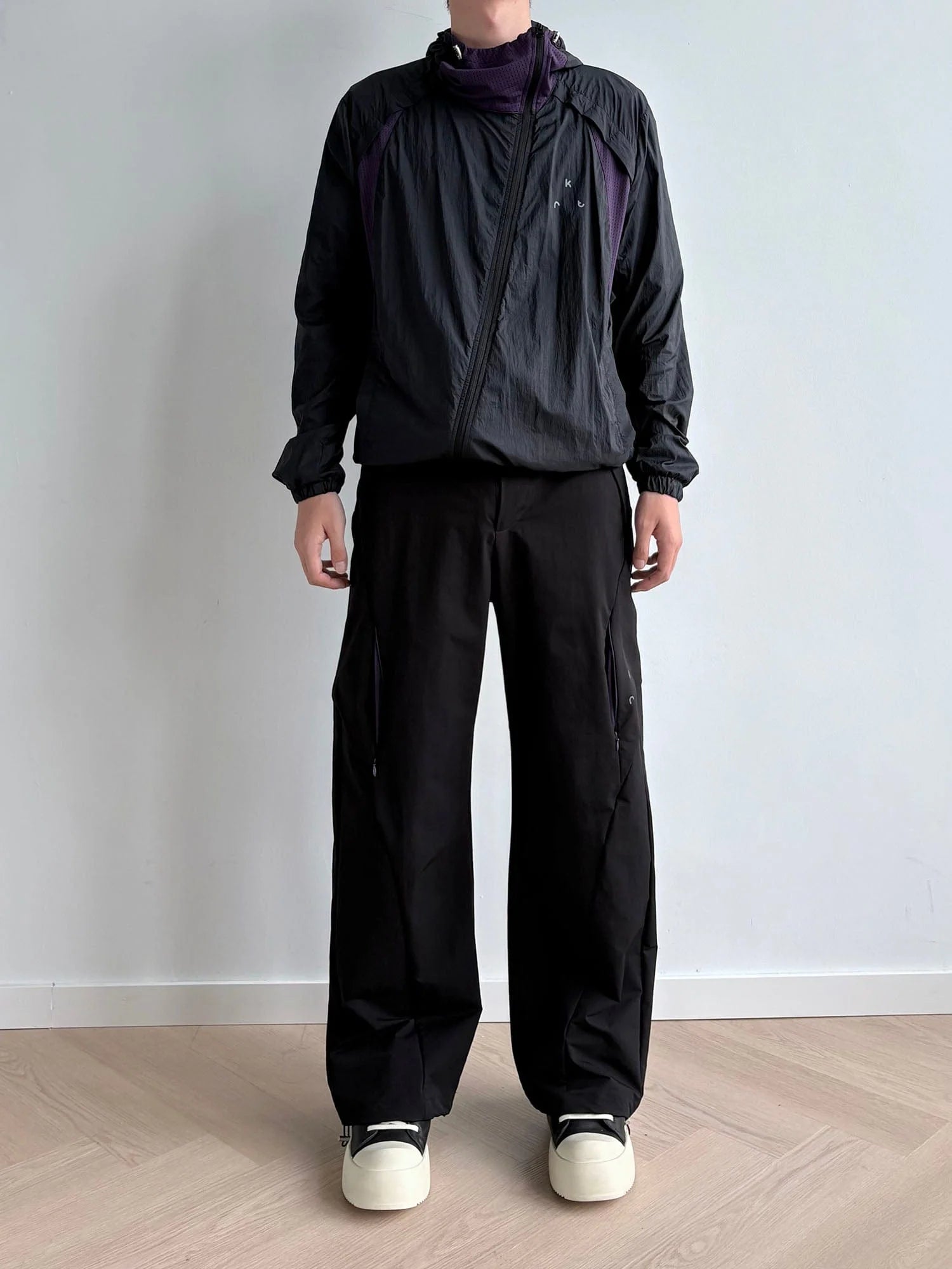 KREATE Curved Panel Drawstring-Hem Waterproof Pants