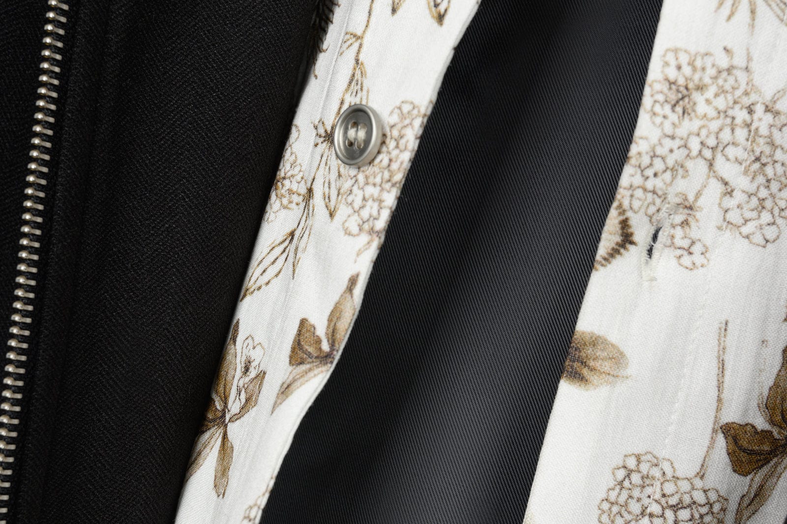 OKAYTHXBYE Double-Layer Floral Zip Jacket