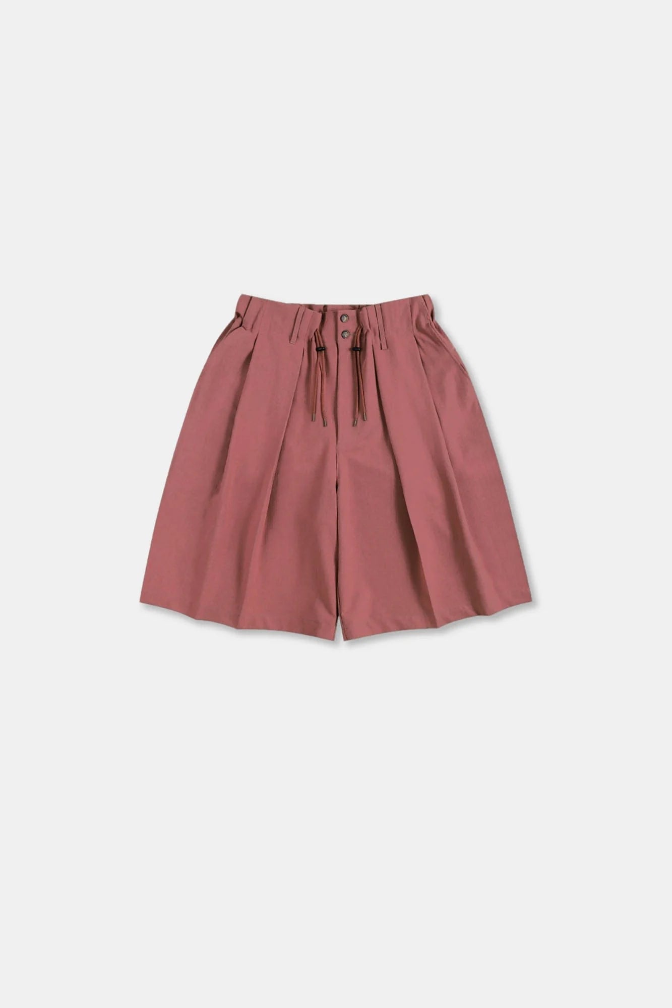 UNLIMITED MOTE Pleated Wide-Leg Drawstring Shorts Rose Pink