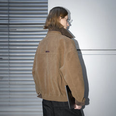LABELROOM Paneled Faux-Suede Bomber Jacket