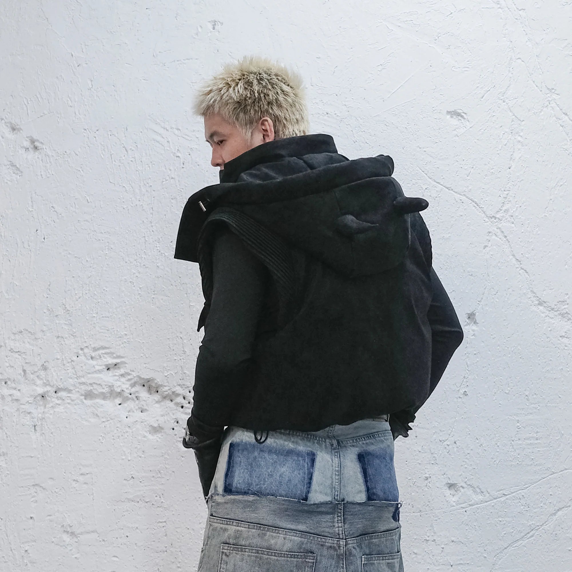 UNDERWATER Demon Horned Detachable Hood Down Vest