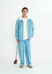 WIID Quilt-Stitch Contrast Collar Jacket