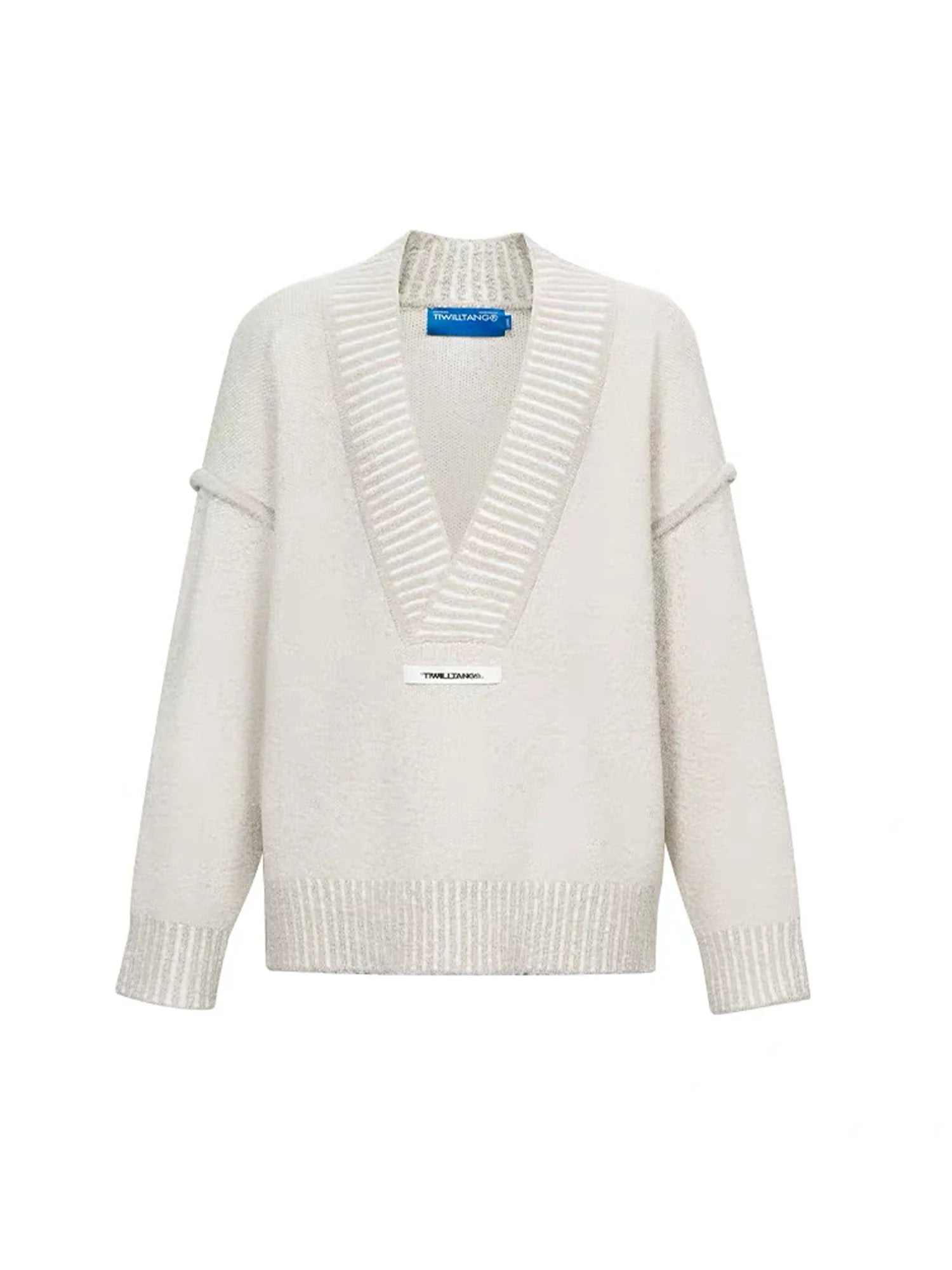 TIWILLTANG Retro Oversized V-Neck Sweater