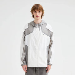 ORGANIC EMOTION Spliced Drawstring UV Protection Light Jacket