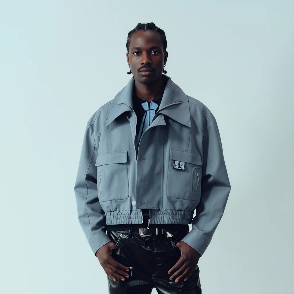 KADAKADA Double-Collar Shielded Utility Cropped Jacket