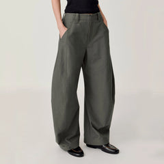 OPICLOTH Retro Curved-Cut Tailored Pants