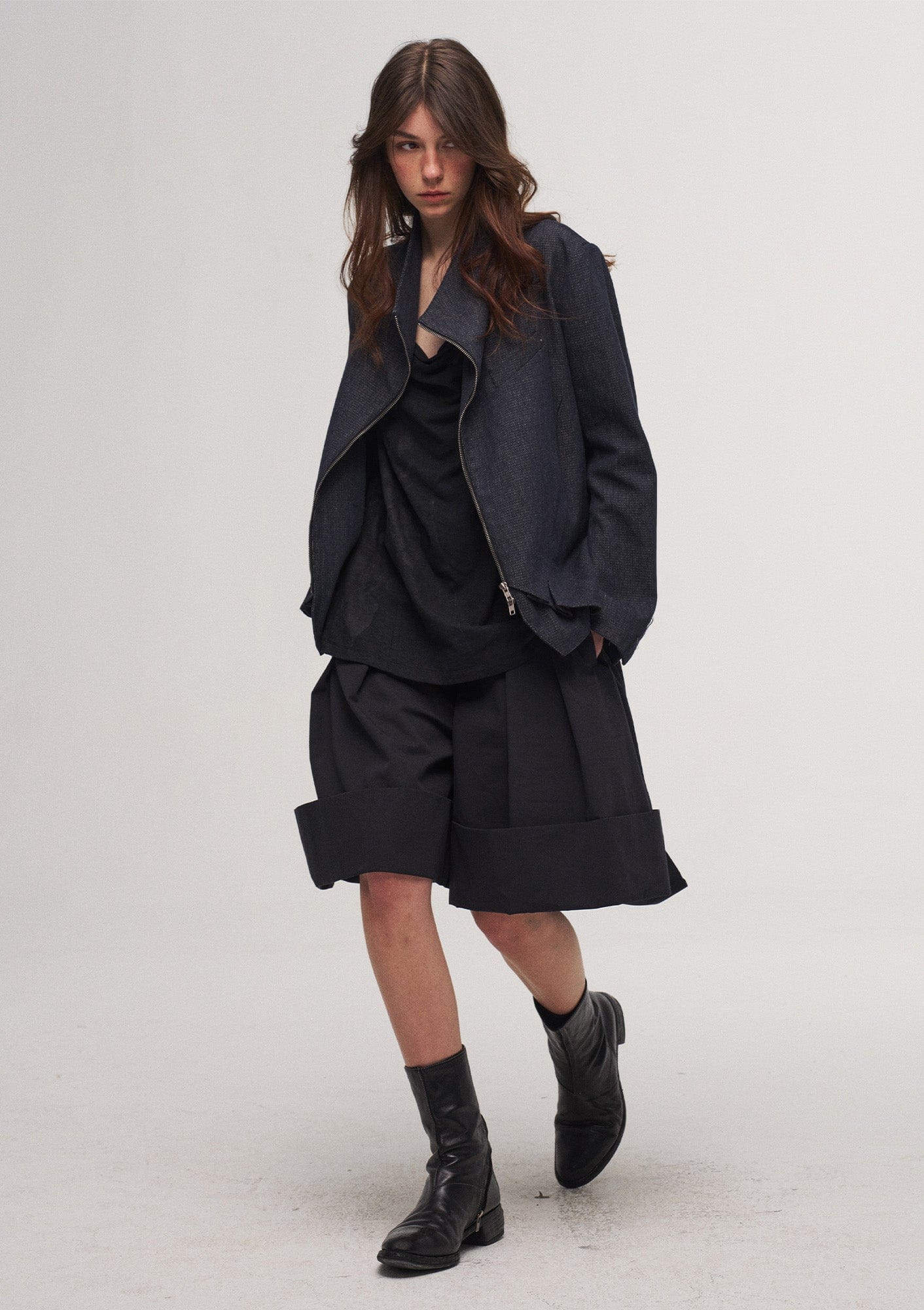 ILNya Nieternite Nifutur Double-Layer Weave Linen Jacket Blue
