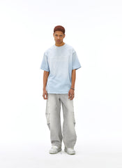 VANN VALRENCE Washed Riveted Curved-Seam Denim Pants