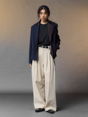 ALVNG AR ANTS Contrast PU-Panel Layered-Placket Blazer