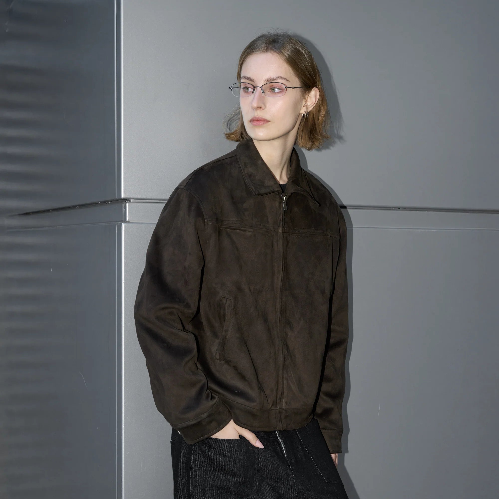 LABELROOM Minimal Faux-Suede Jacket