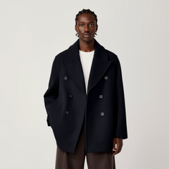 OPICLOTH Classic Wool-Blend Double-Breasted Coat
