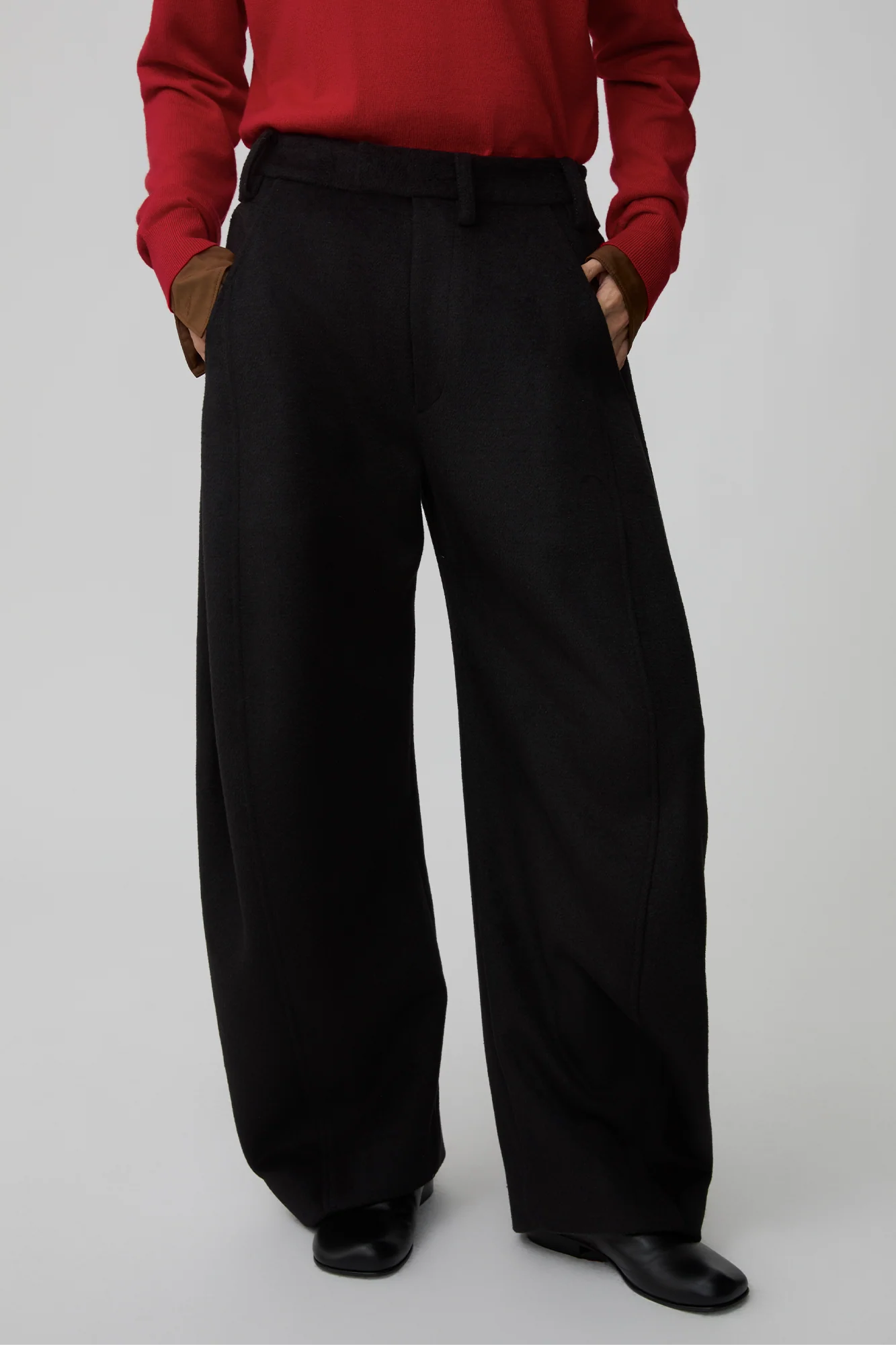 OPICLOTH Essential Wool-Blend Barrel Pants