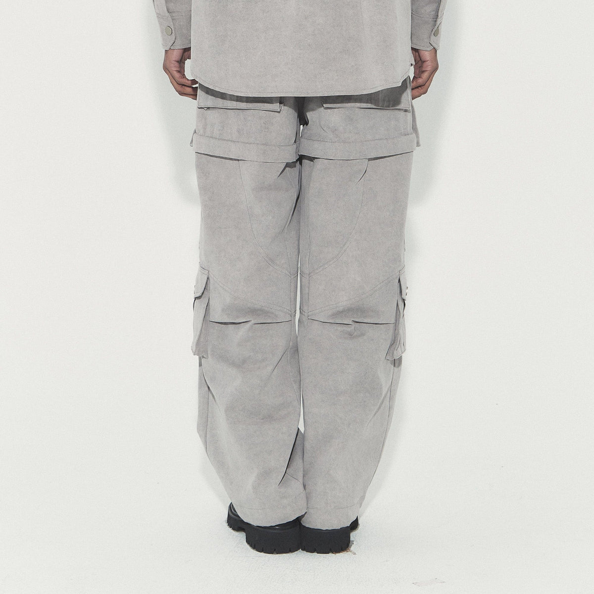 VANN VALRENCE Detachable Washed Multi-Pocket Cargo Pants