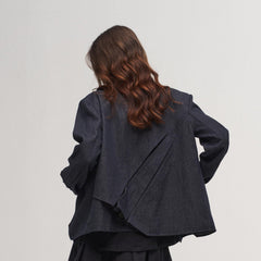 ILNya Nieternite Nifutur Double-Layer Weave Linen Jacket Blue