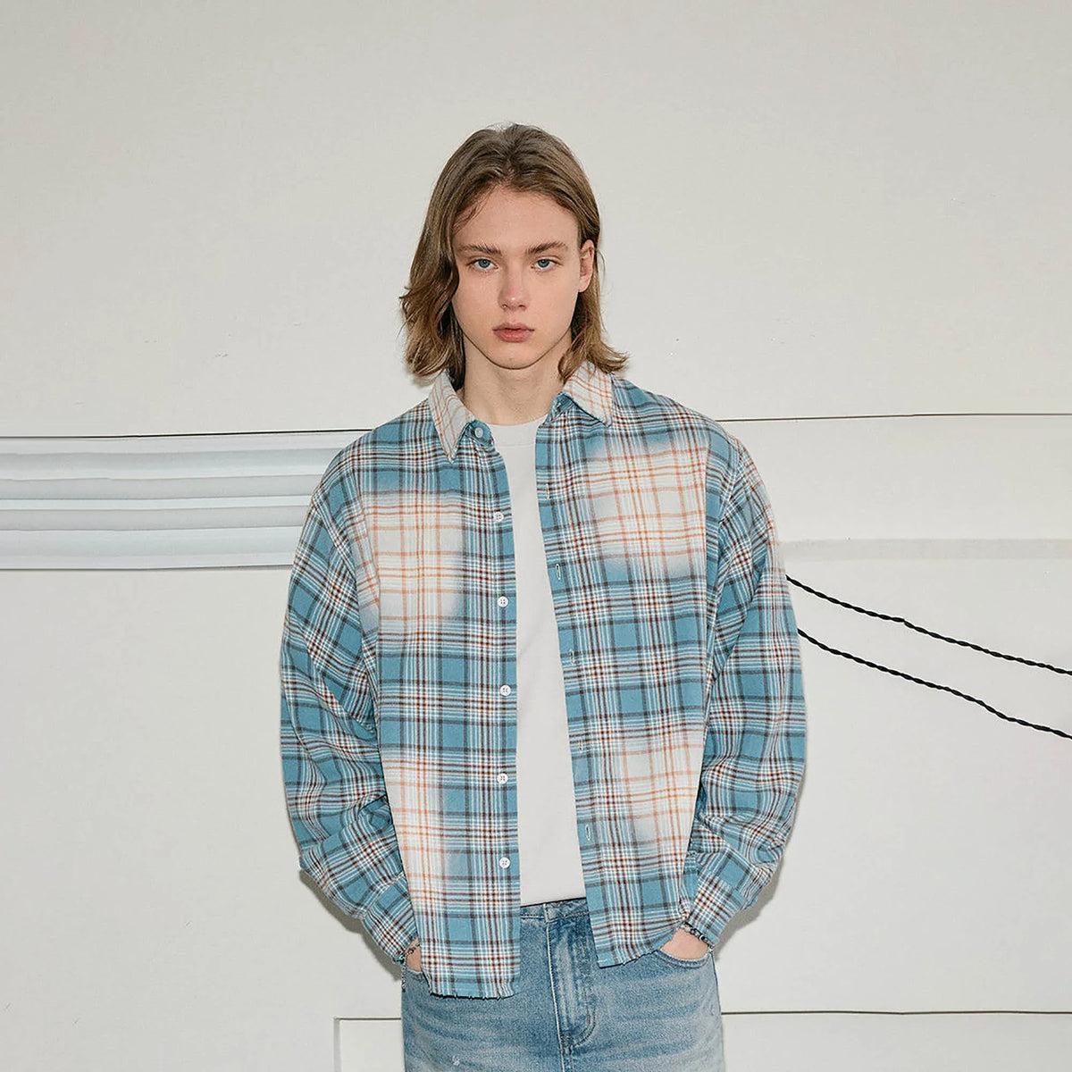 KREATE Faded Plaid Shirt