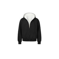 OKAYTHXBYE Essential Sherpa-Lined Boxy Zip Hoodie