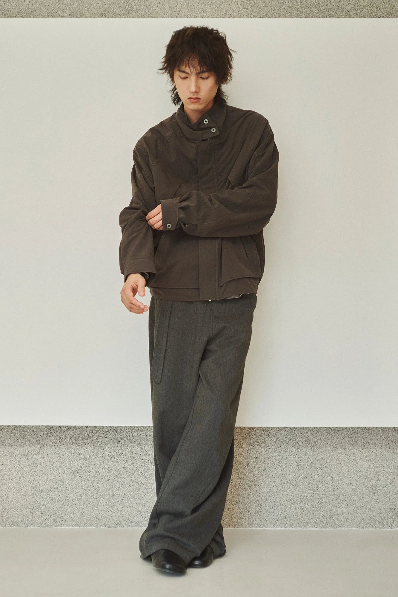 GONGHE REPUB High-Neck Elastic Hem Utility Blouson